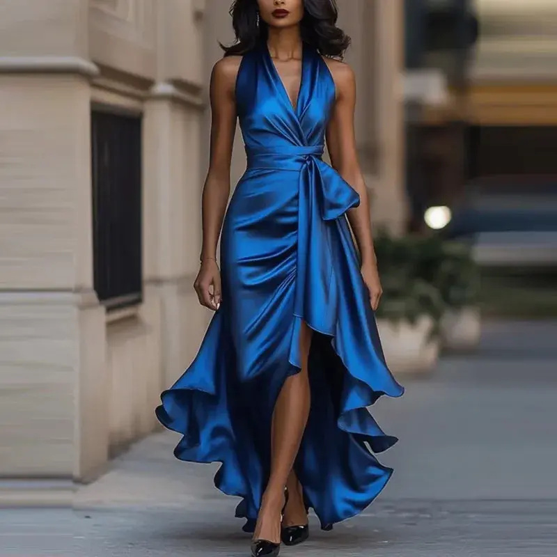 Thumbnail: Satin Evening Dress