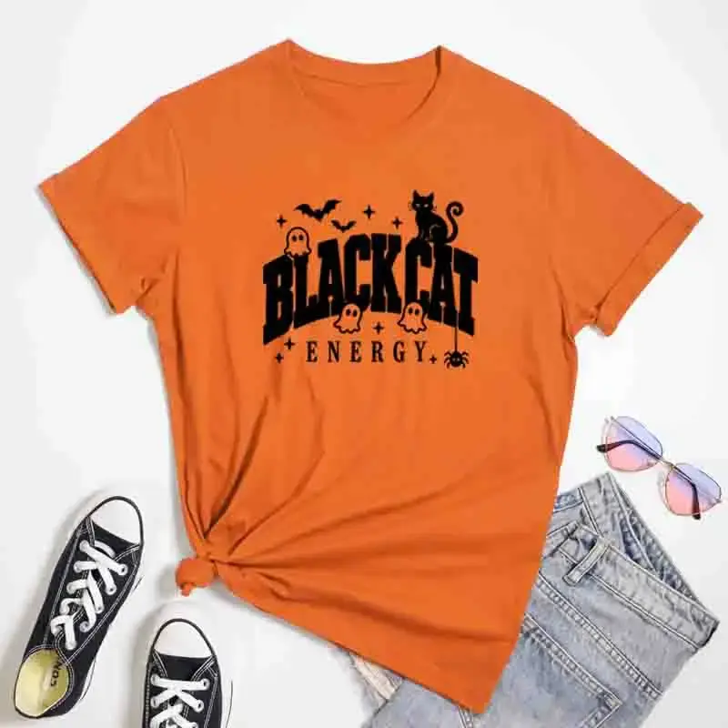Thumbnail: Spooky Black Cat Energy T-Shirt