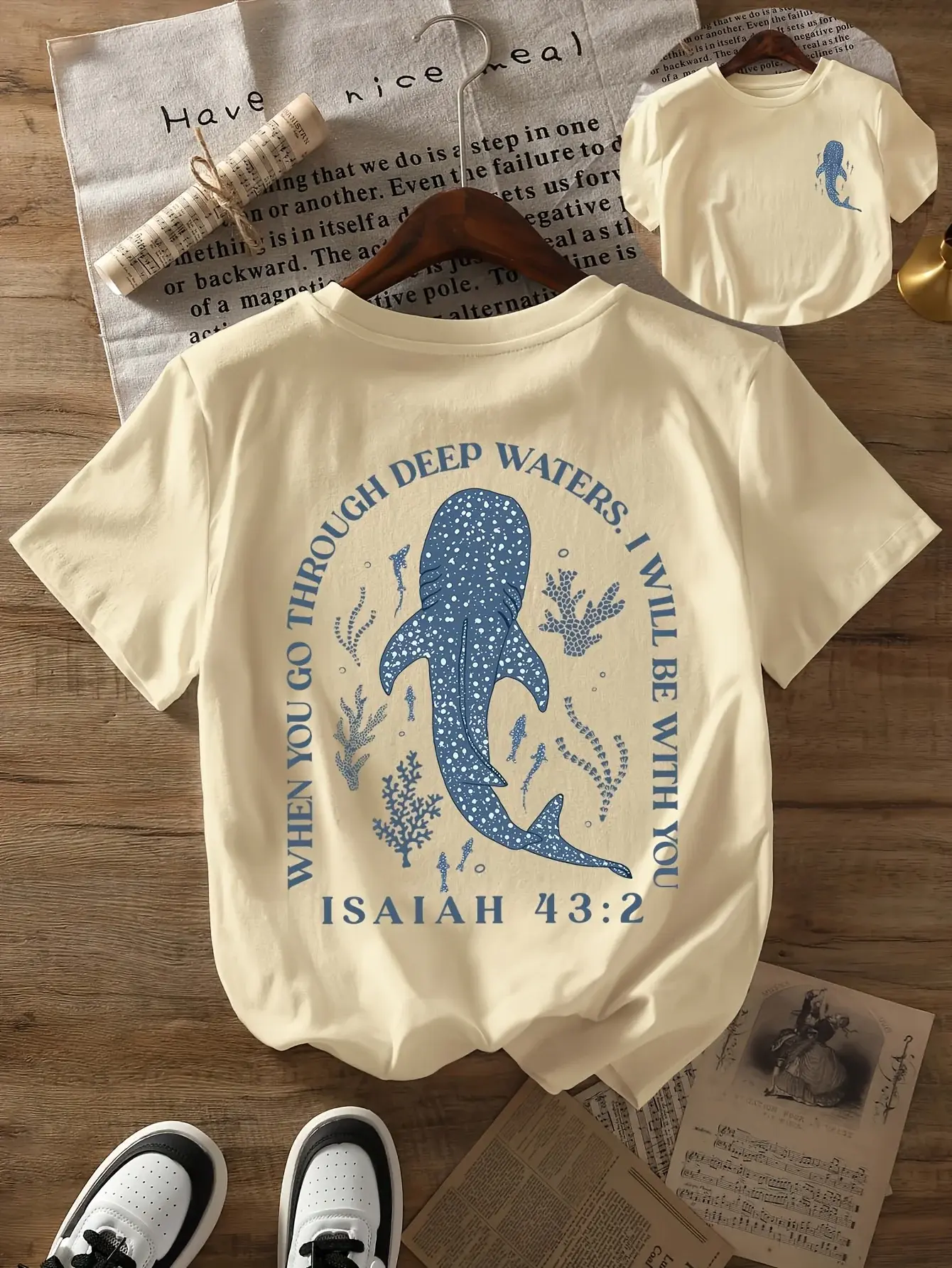 Beach Whale Shark Print T-Shirt