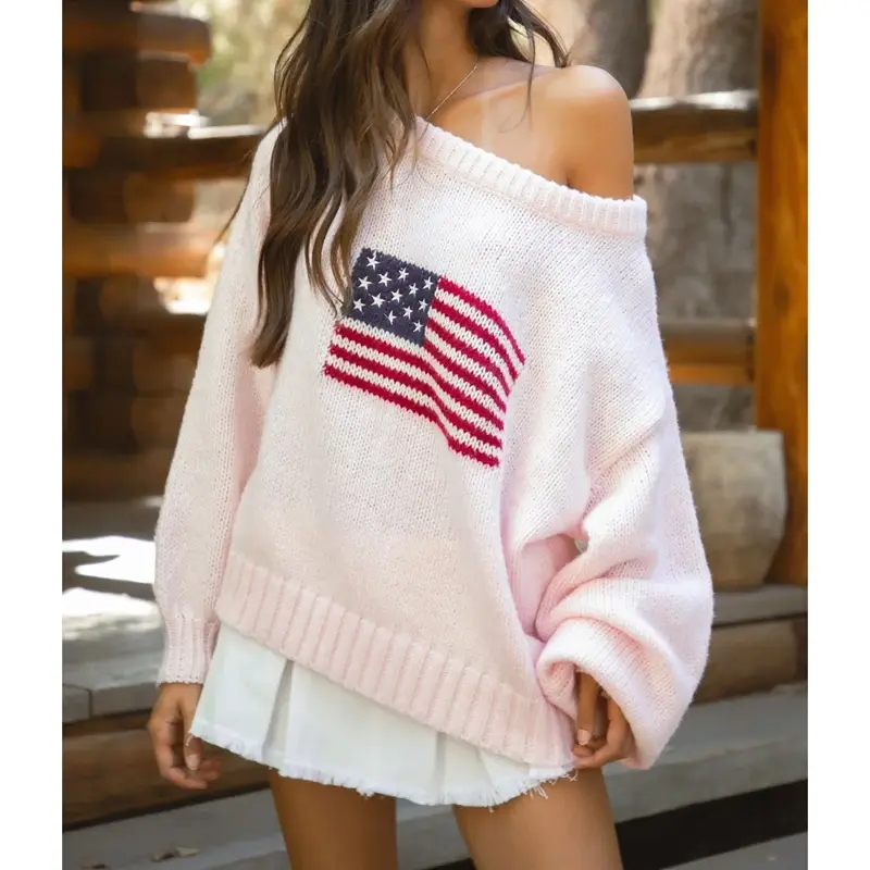 Thumbnail: Y2k American Flag 4th of July Sweater