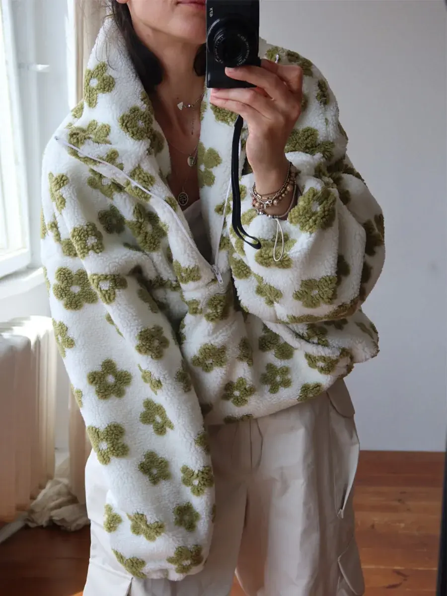 Thumbnail: Polar Fleece Flower Blossoms Sweater