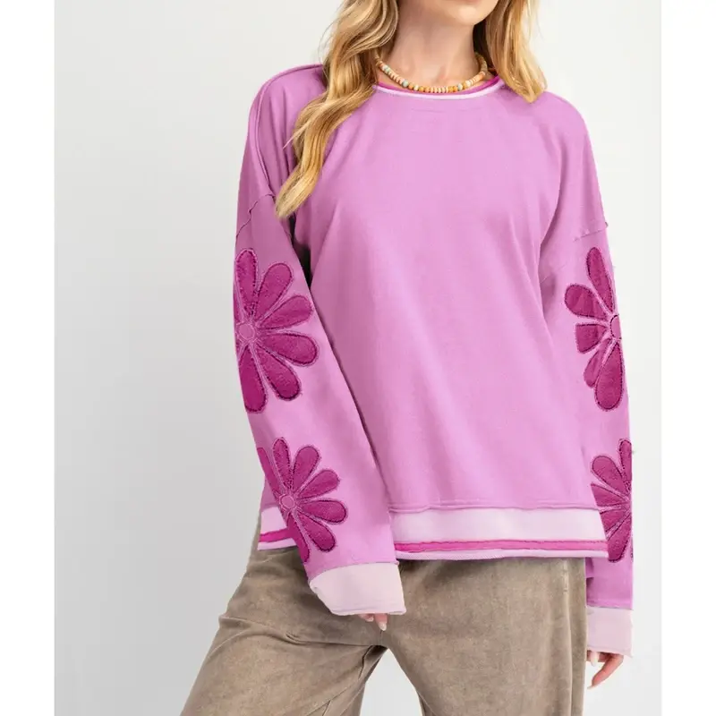 Thumbnail: Sunflower Embroidery Sweatshirt