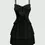 Thumbnail: Waist Cinched Three-Layer Ruffle Edge Bow Suspender Dress