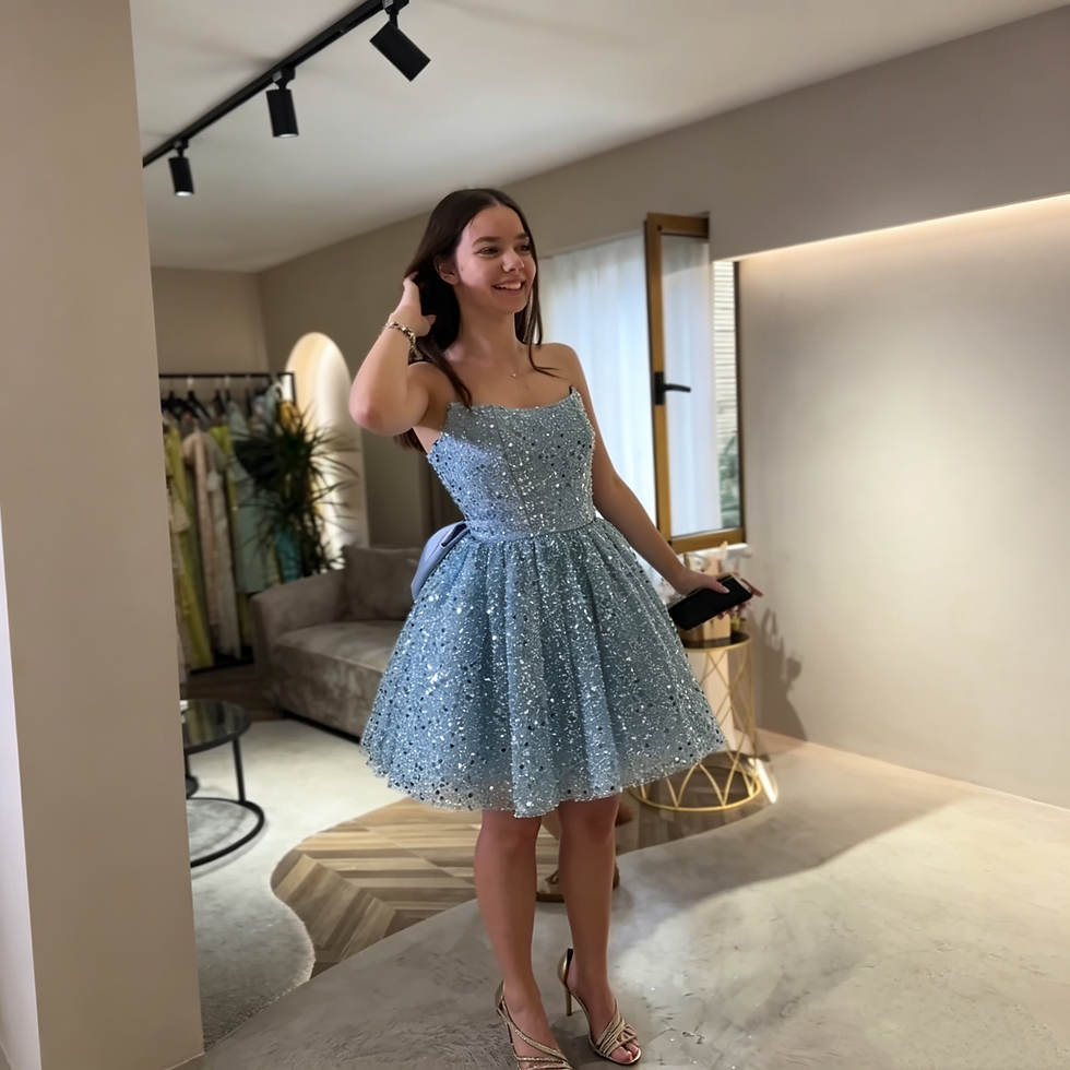 Sparkling Sequined Big Bow A Line Mini Homecoming Dress