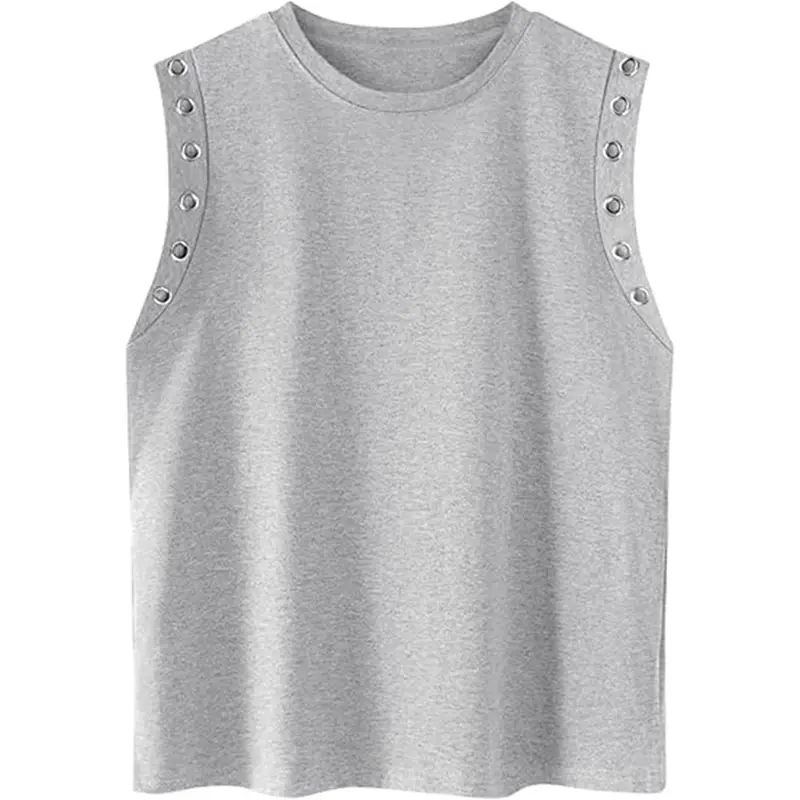 Thumbnail: Y2k Grommet Hollow Out Punk Cap Sleeve Tank Top