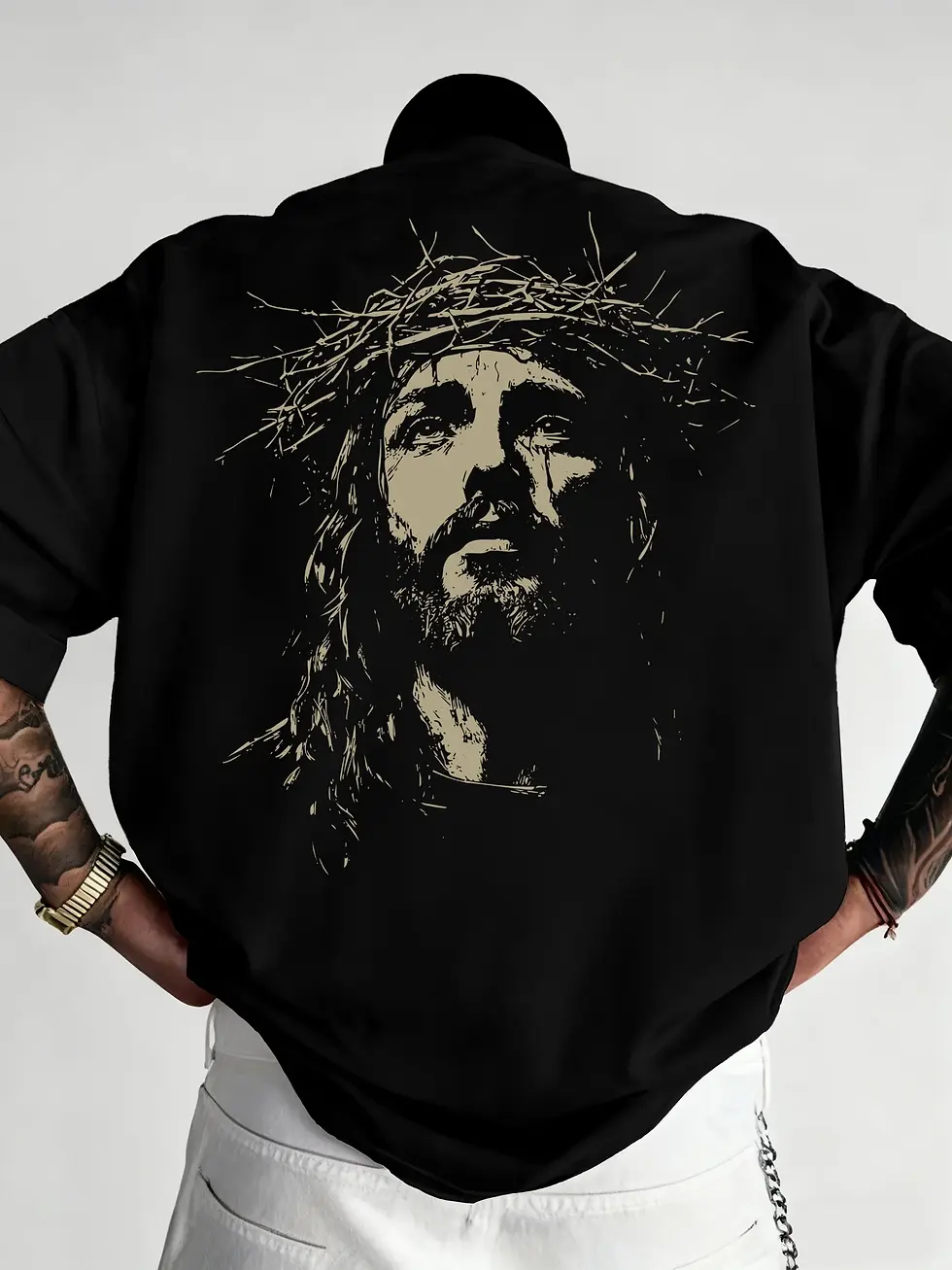 Crown of Thorns Jesus Statue T-Shirt