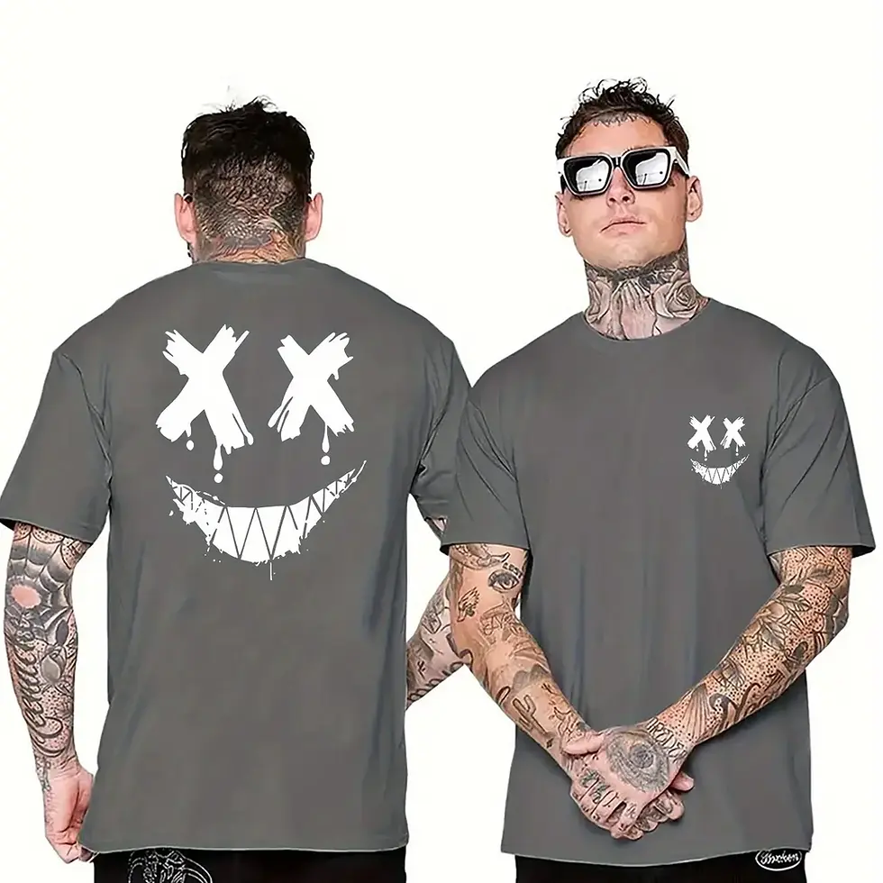 Thumbnail: Smiling Face Pattern T-Shirt