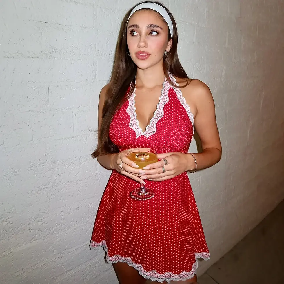 Thumbnail: White Lace Polka Dot Dress