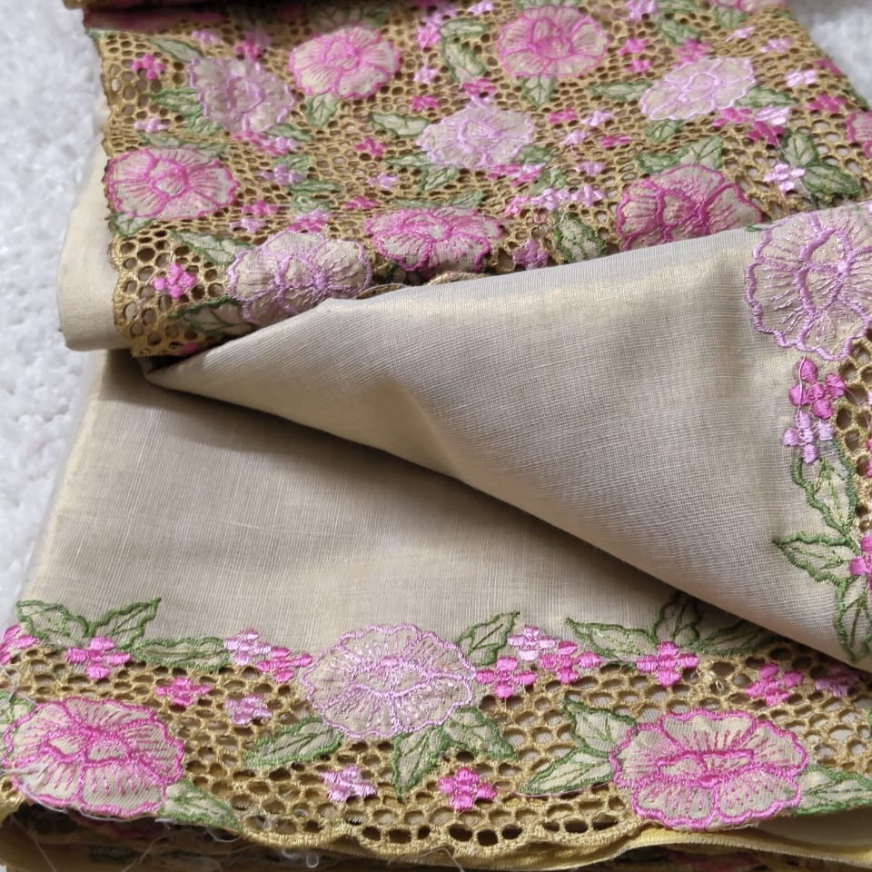 Thumbnail: Exquisite cutwork saree online with delicate embroidery and traditional motifs