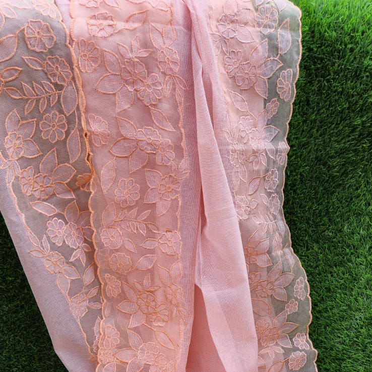 Thumbnail: Beautiful applique embroidery on Kota saree and blouse
