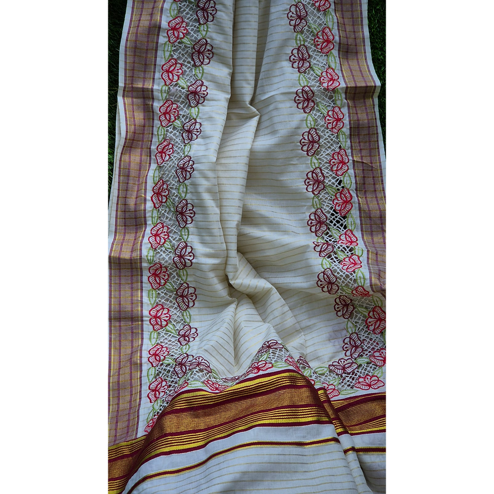Thumbnail: Pure cotton kerala saree online at fabroses