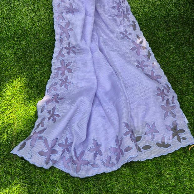 Lavender partywear saree