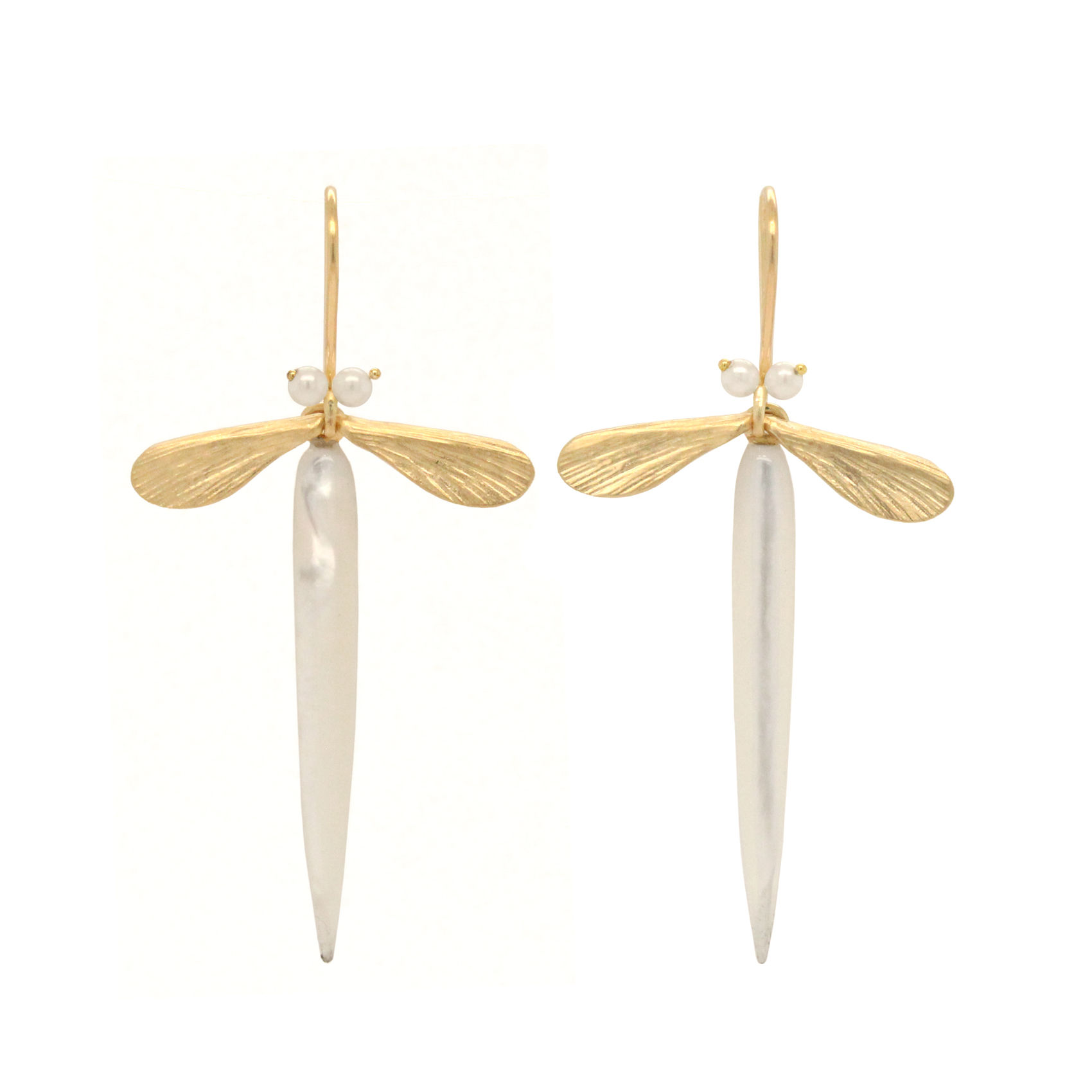 mother of pearl 'damsel fly' earrings