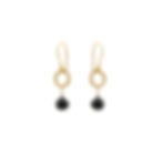 open circle black spinel earrings