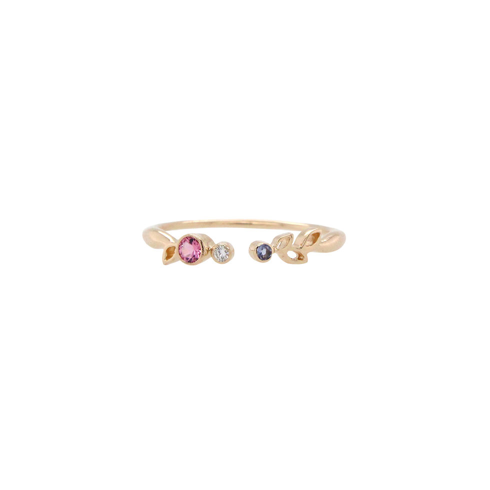 pink tourmaline, diamond and tanzanite 'rosebud' ring