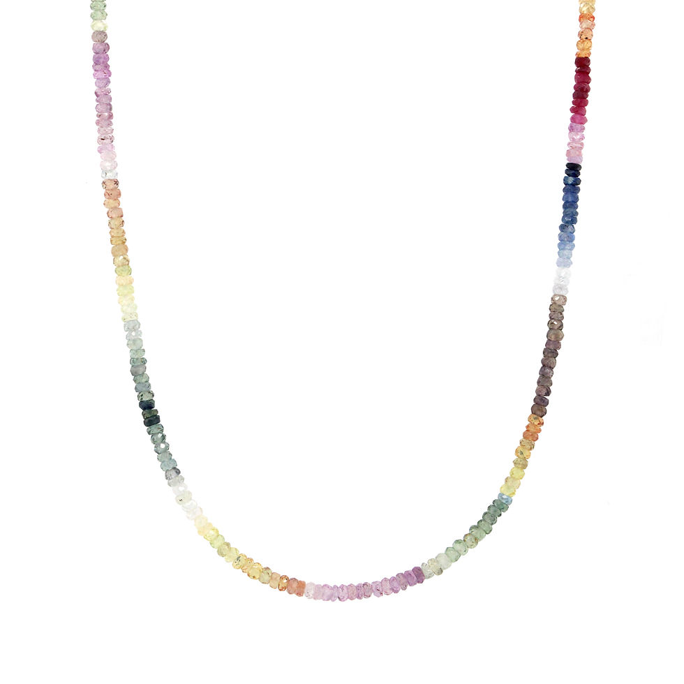 multi sapphire 'boulder' toggle necklace