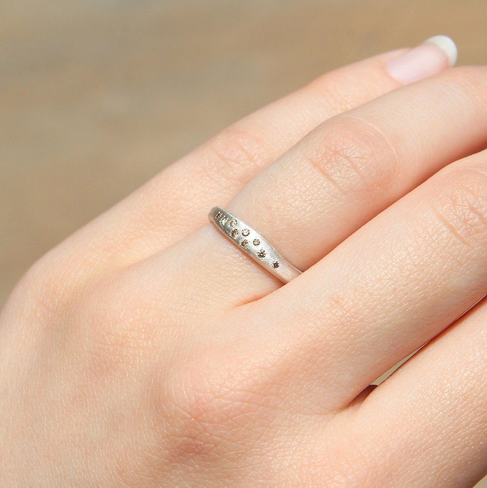 Thumbnail: wide brown diamond 'flow' ring