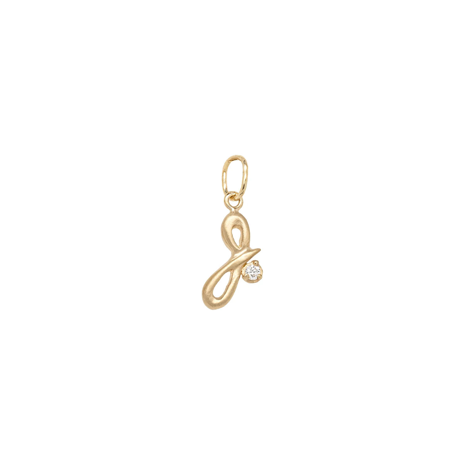 diamond initial letter J charm