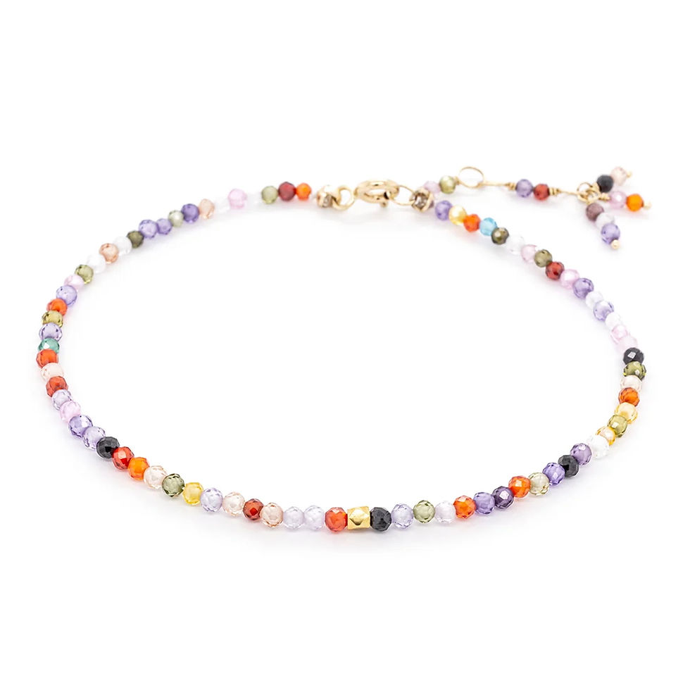 multi colored cubic zirconia single wrap bracelet