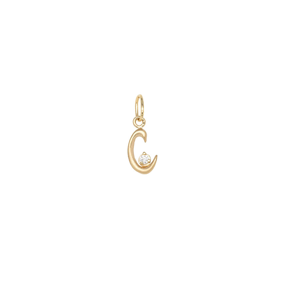 diamond initial letter C charm