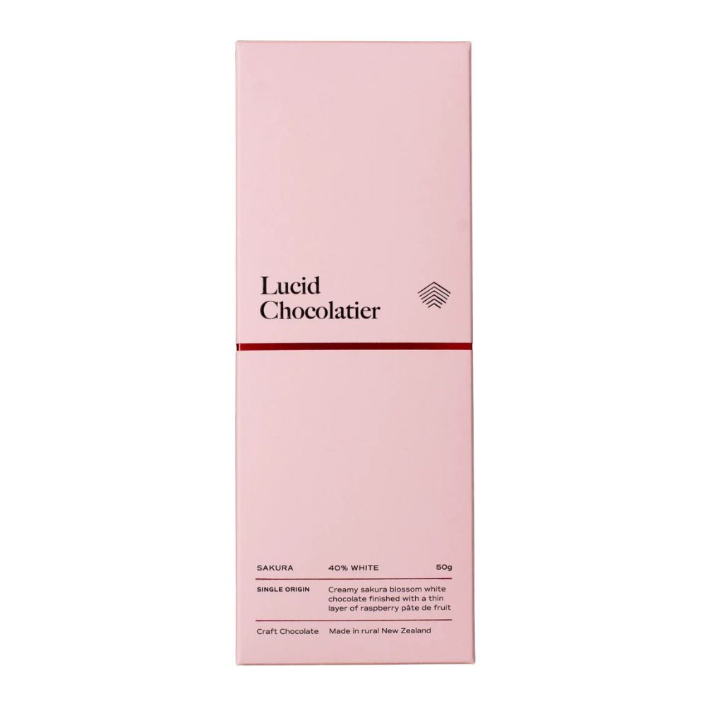 Lucid Chocolatier Sakura with Raspberry Pate White Chocolate Bar