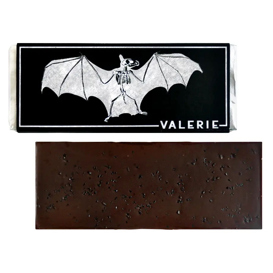Valerie Black Lava Salt 'Bat' Chocolate Bar