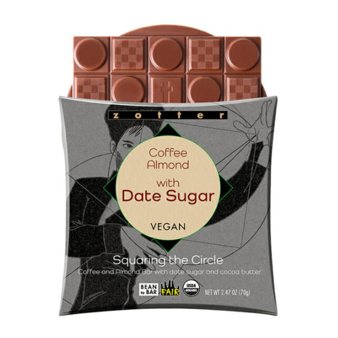 Zotter Coffee Almond Date Sugar Chocolate Bar