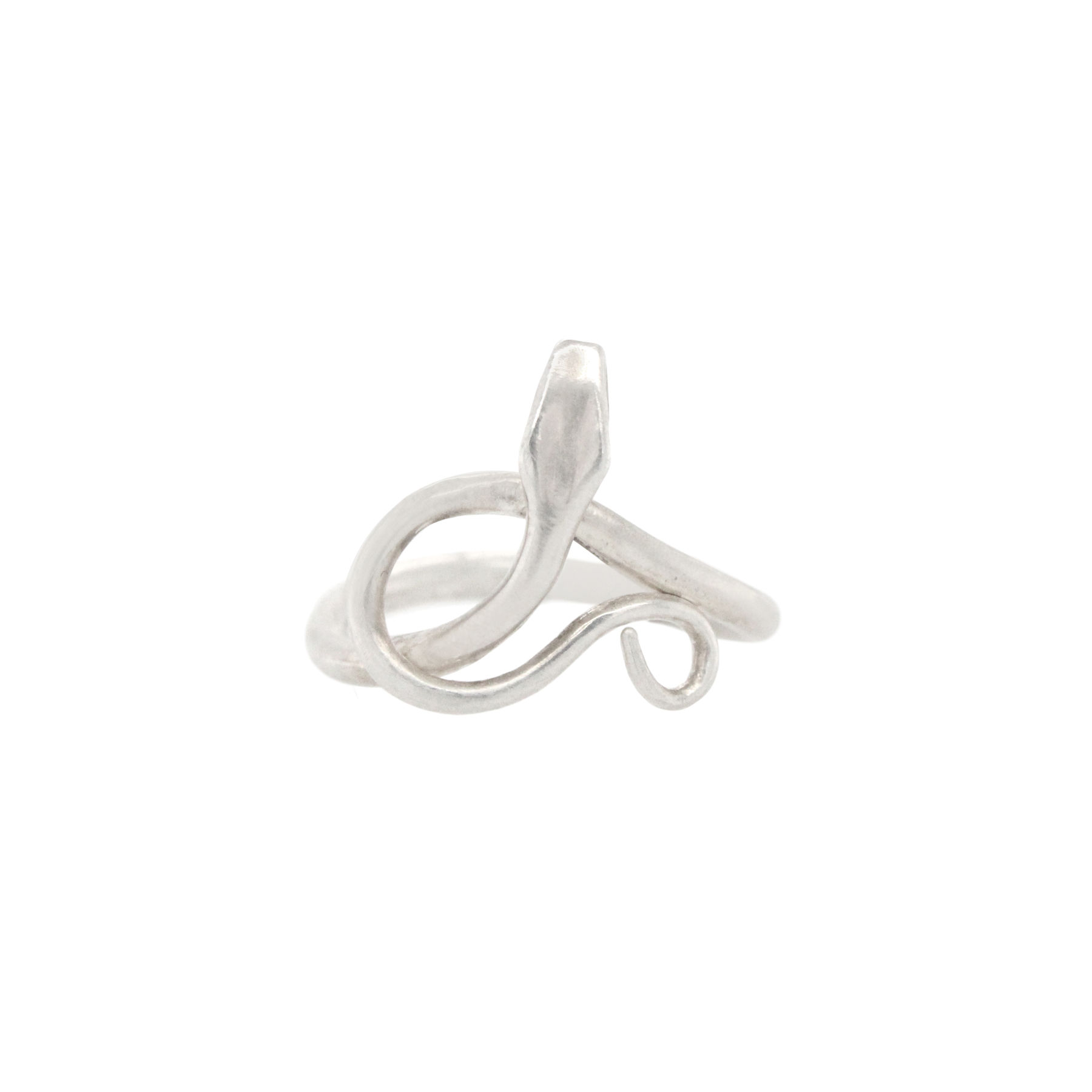 silver and diamond 'serpent' ring