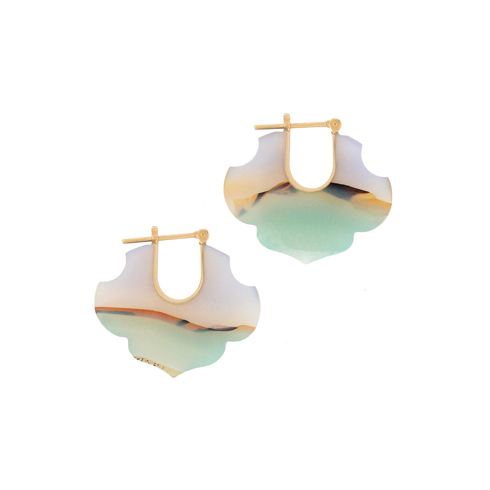 landscape agate 'damask crest' earrings