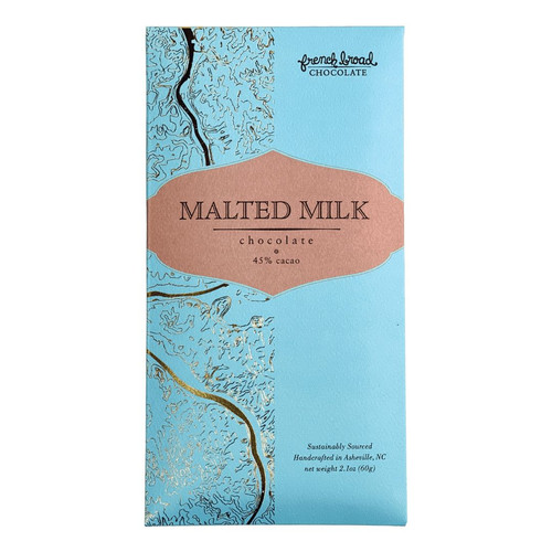 French Broad Malted Milk Chocolate Bar Maxs Jewelry