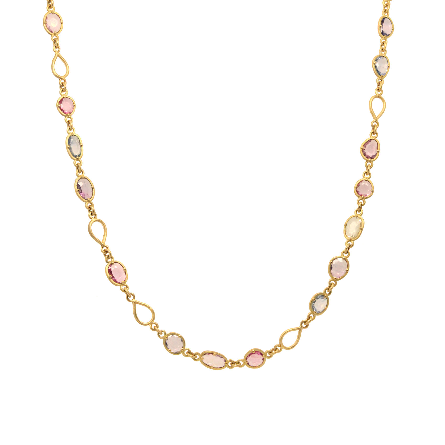 rose cut sapphire rivière necklace