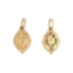 small yellow gold ornate oval hummingbird charm