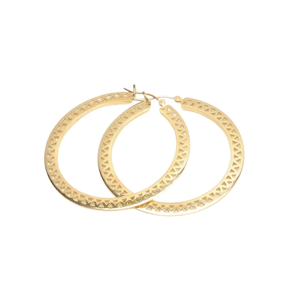 Thumbnail: yellow gold crownwork® medium hoop earrings
