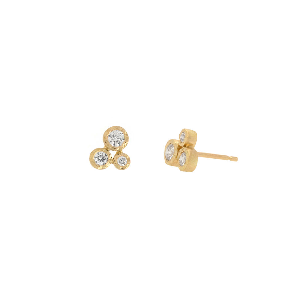 Thumbnail: diamond trio stud earrings