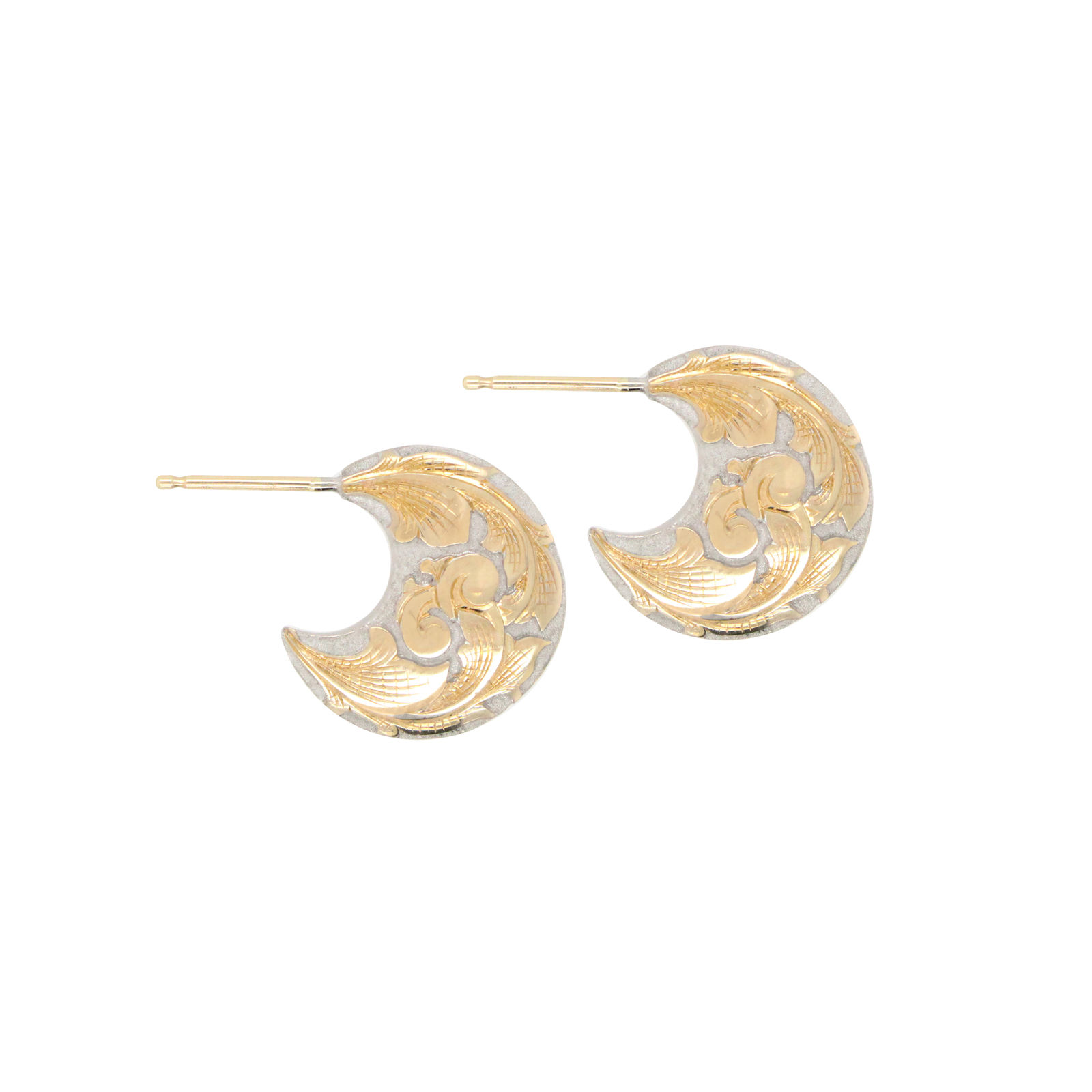 two tone 'acanthus' hoop earrings