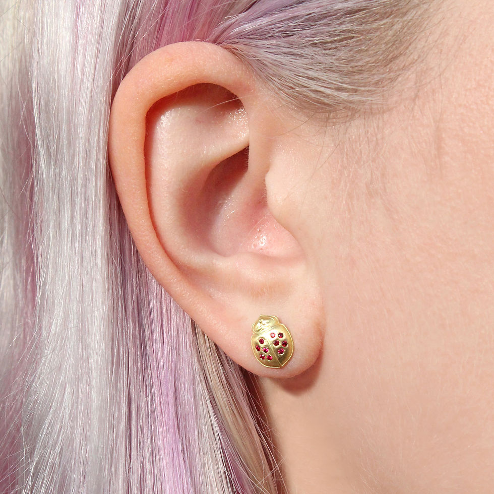Thumbnail: ruby winged ladybug stud earrings