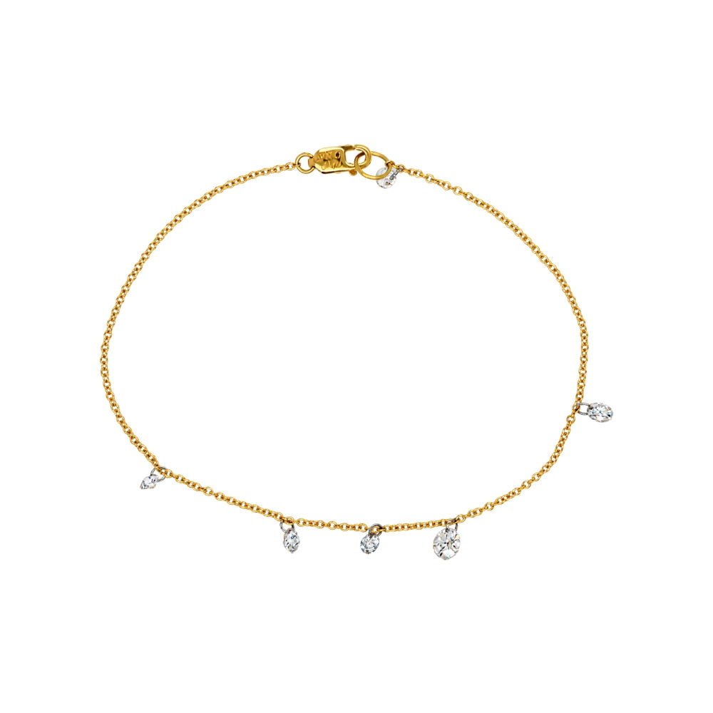 free-set diamond chain bracelet