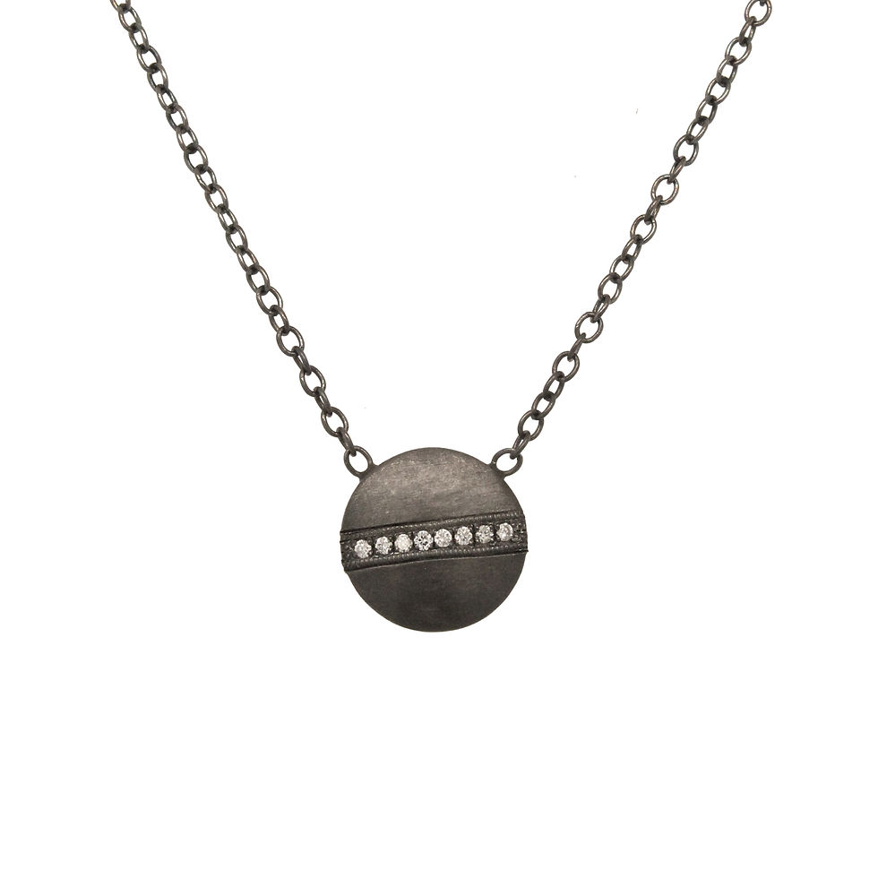 blackened silver and diamond 'gia' necklace