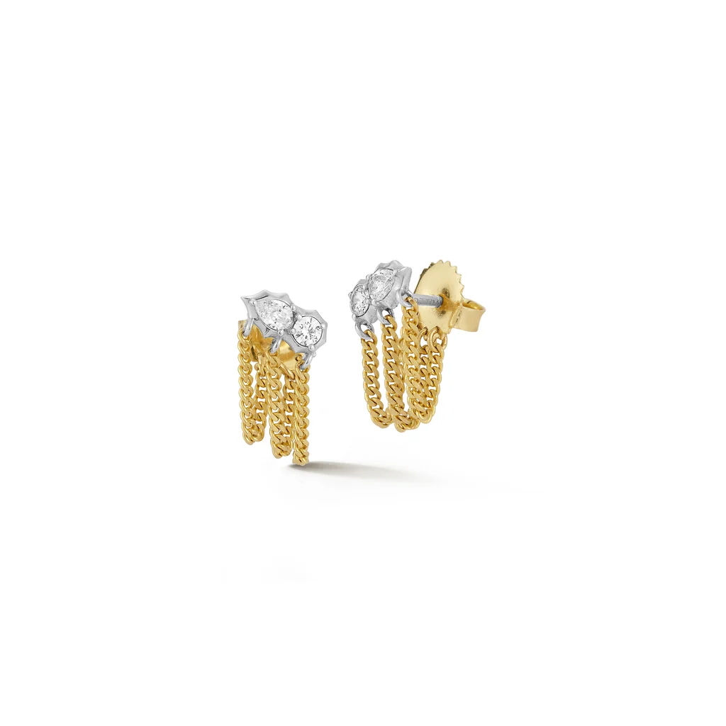 posey two-tone chain loop earrings