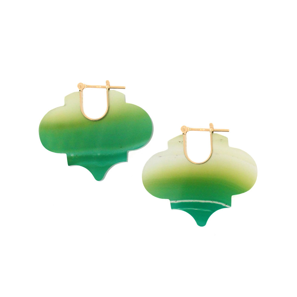 green agate 'arabesque crest' earrings