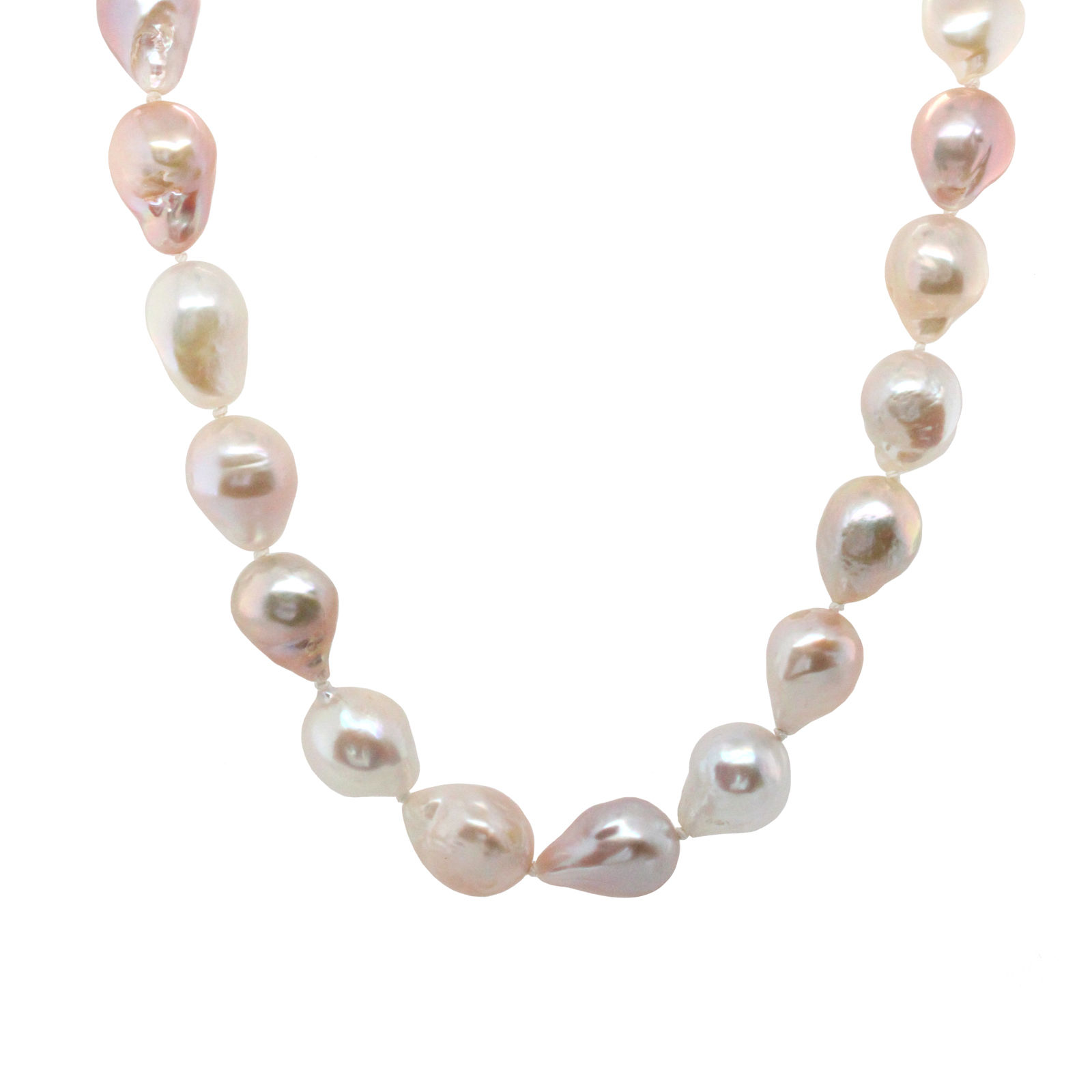 open-ended pink freshwater pearl strand