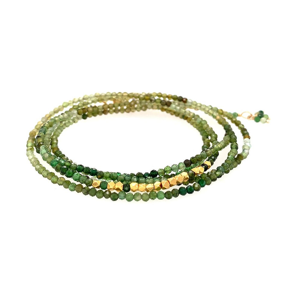 green tourmaline 'gold burst' wrap bracelet