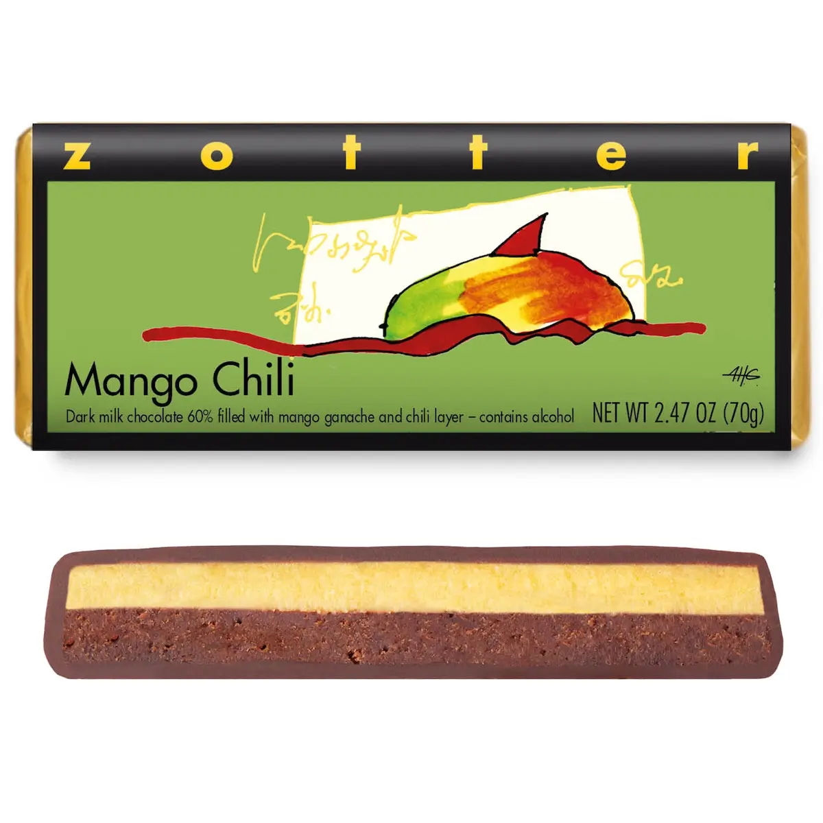 Zotter Mango Chili Chocolate Bar