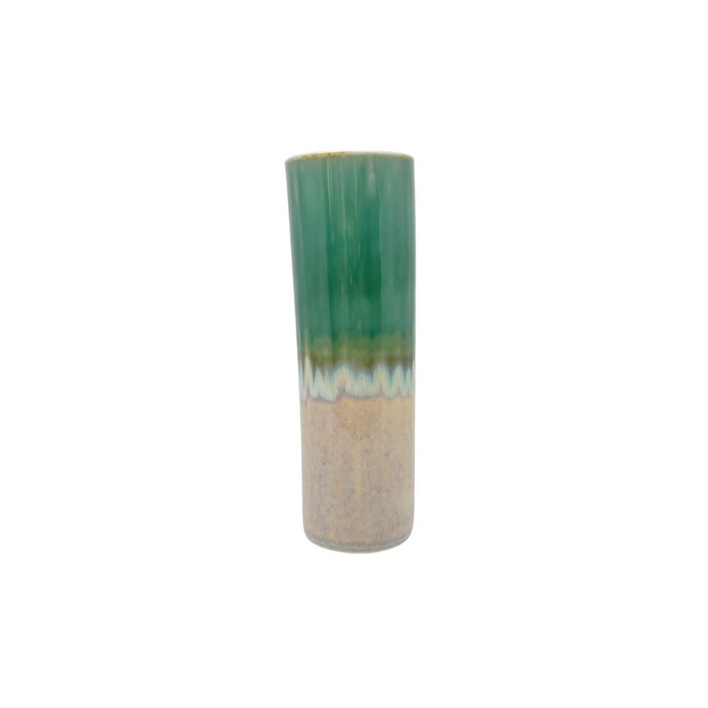 SGW Lab Green & Beige Medium Cylinder Vase