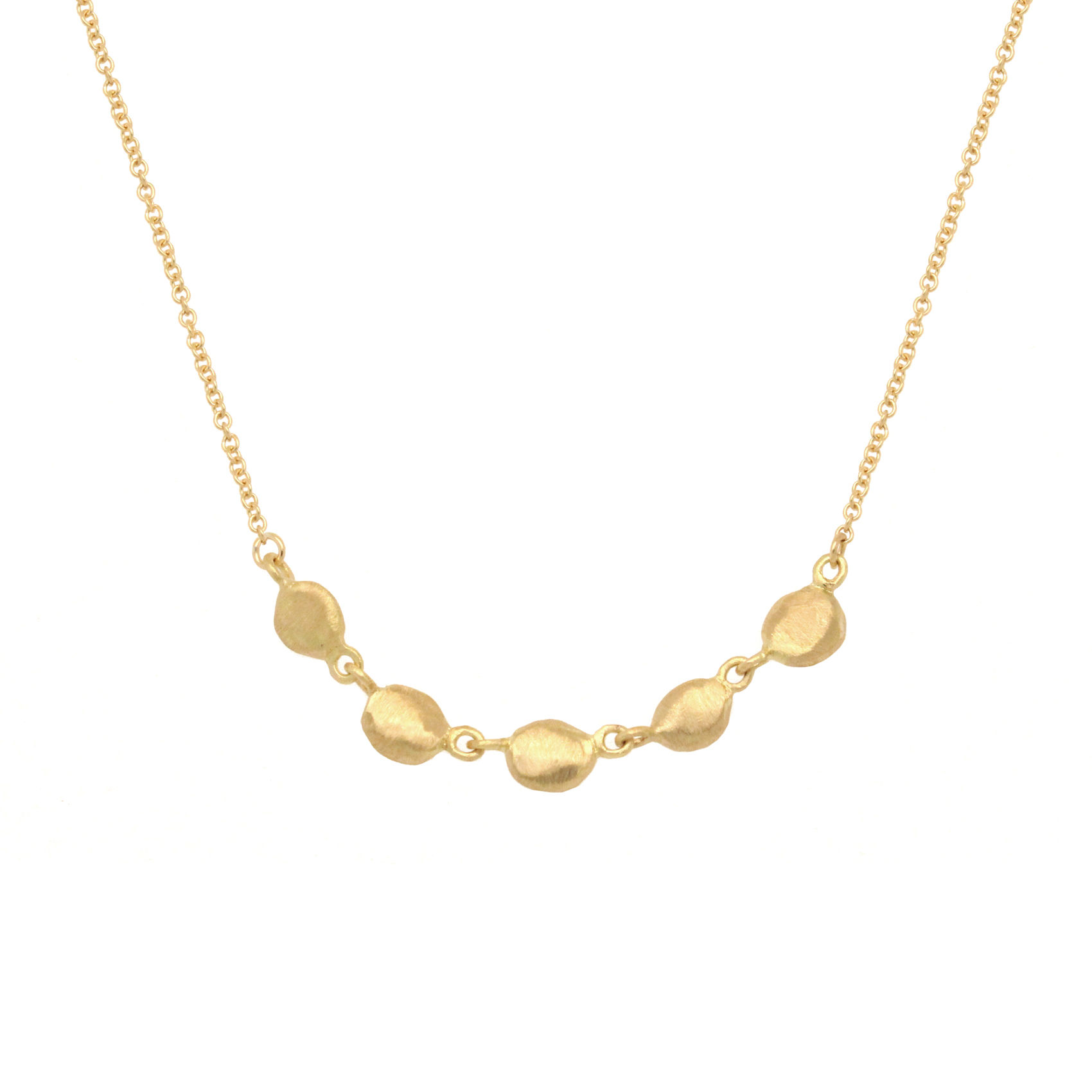 gold 'five nugget' necklace