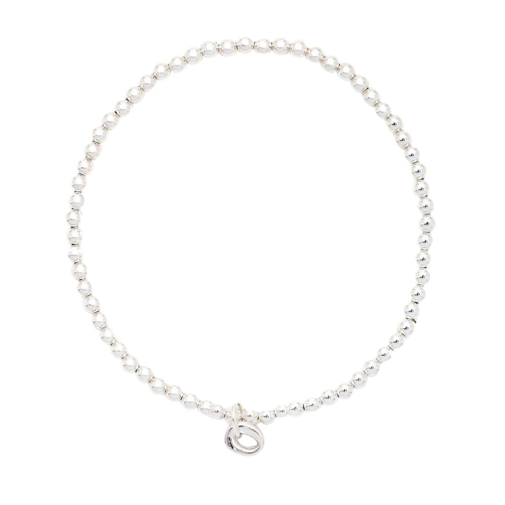 sterling silver medium stretchy lucky stone bracelet