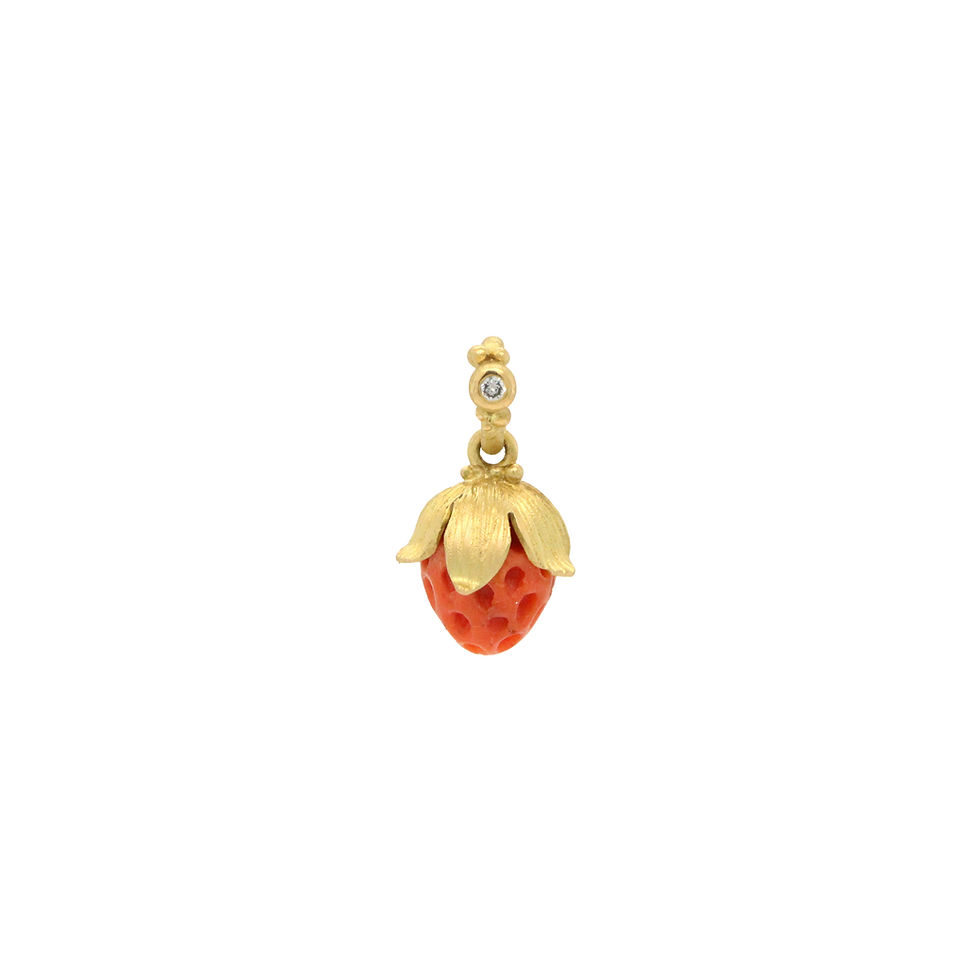 coral strawberry pendant