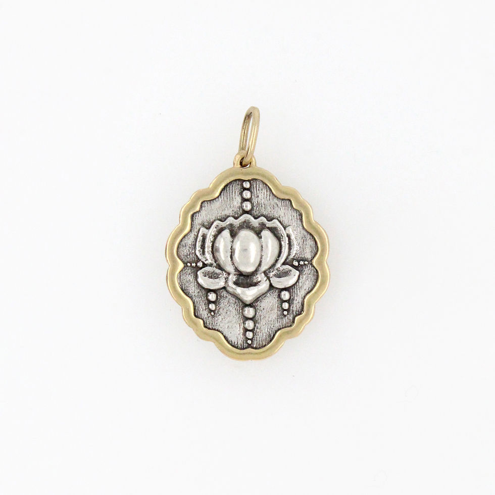 two tone lotus charm