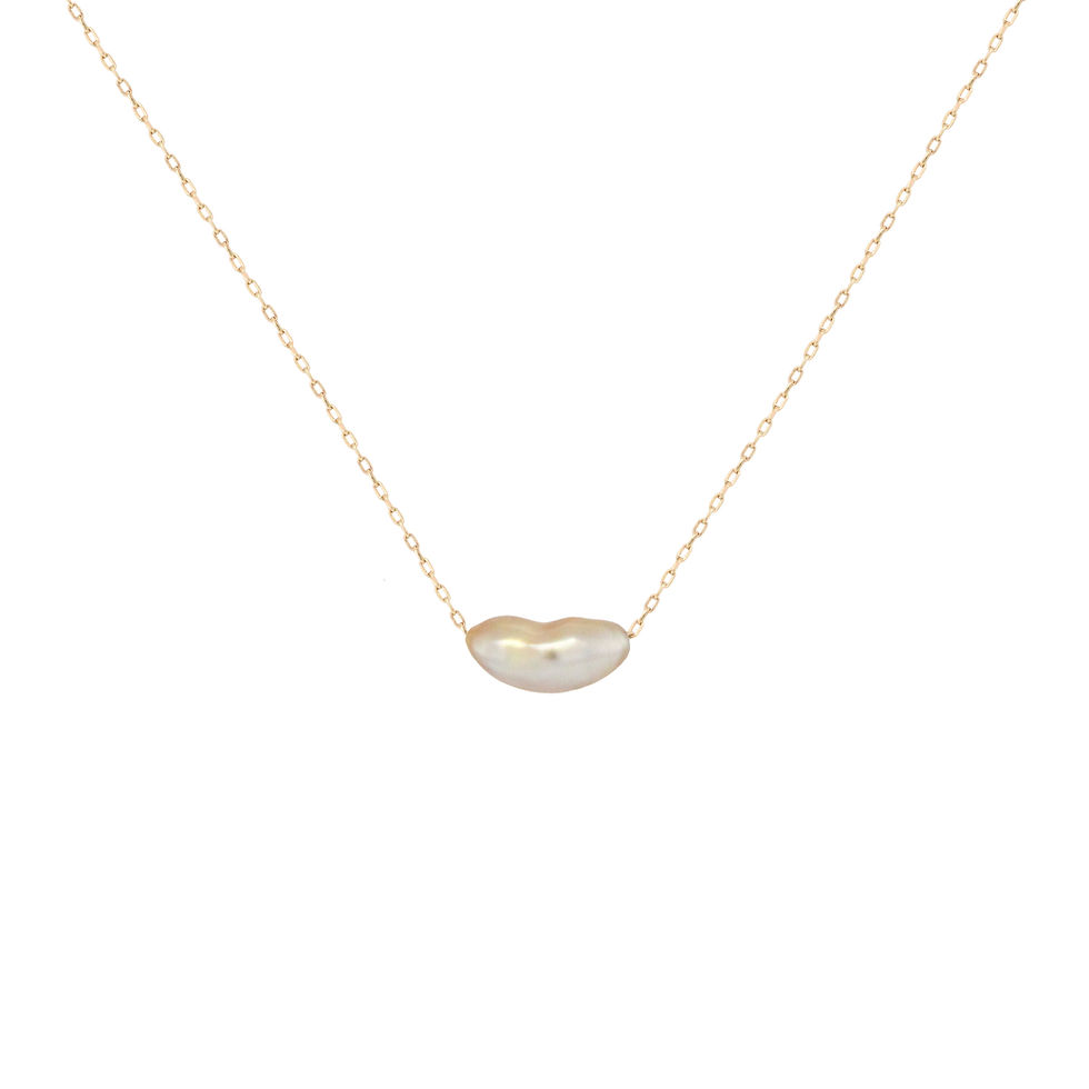 golden keshi pearl necklace