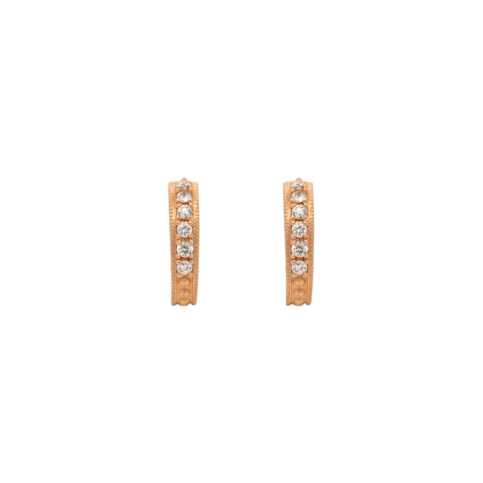 rose gold and diamond 'dae' hoop earrings